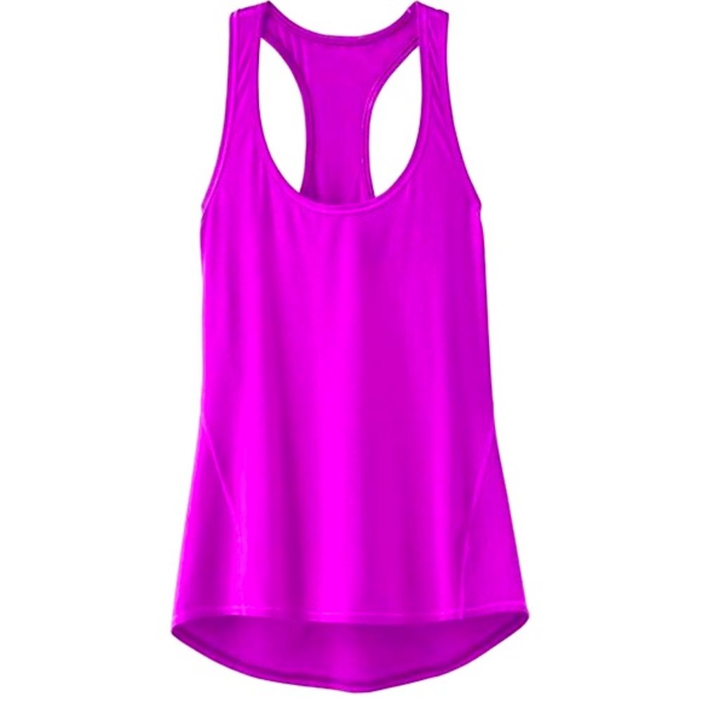 Athleta Chi Hi Low Scoop Neck Racerback Tank Top in Vibrant Violet Size Medium
